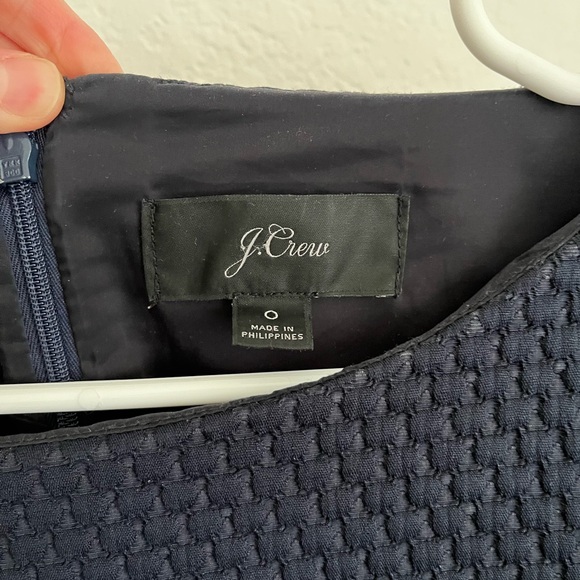 Jcrew Navy Textured Dress, Boatneck sheath dress in matelassé - Picture 3 of 5